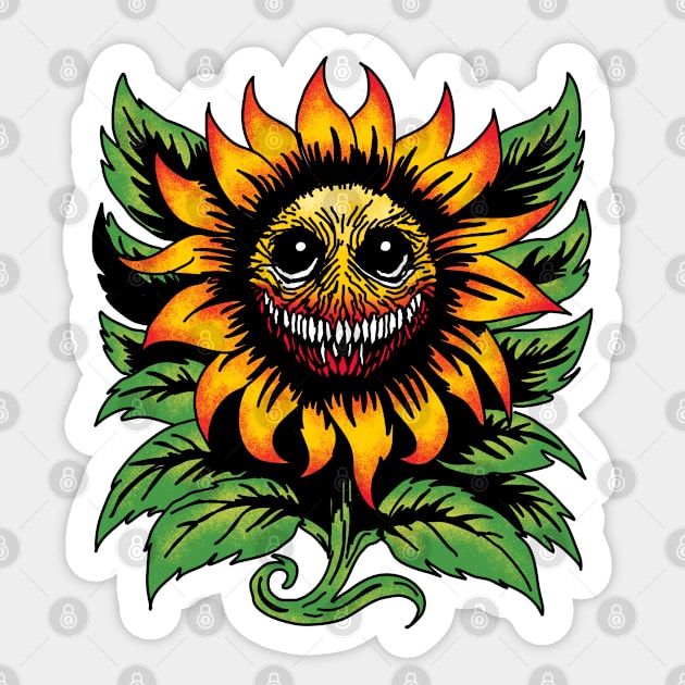 Creepy Sunflower Sticker by H. R. Sinclair